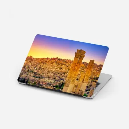 Sticker pour ordinateur portable panorama d'Amman et colonnes antiques – Wallnifity®