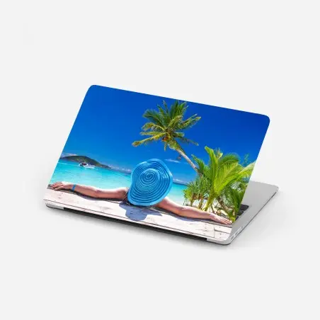 Sticker pour ordinateur portable détente sous les palmiers – Wallnifity®
