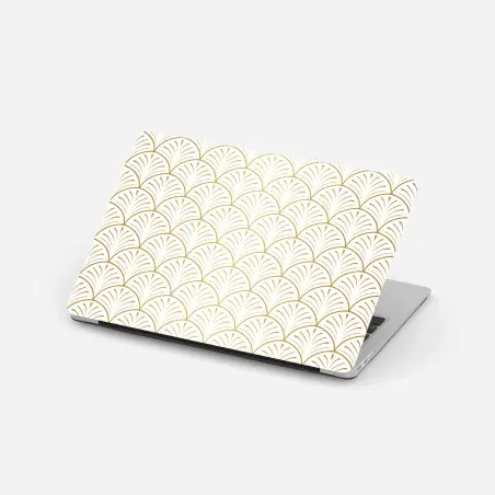 Sticker pour ordinateur portable motif art déco doré en éventail – Wallnifity®