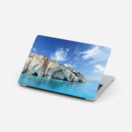 Sticker pour ordinateur portable grottes bleues de Zakynthos – Wallnifity®