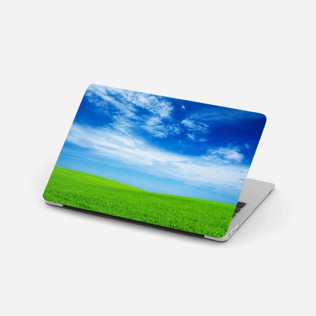 Sticker pour ordinateur portable horizon verdoyant sous ciel bleu – Wallnifity®