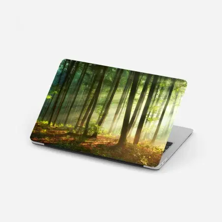 Sticker pour ordinateur portable forêt en lumière matinale – Wallnifity®
