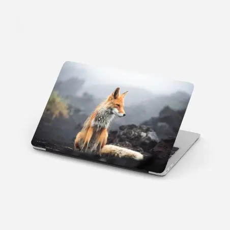 Sticker pour ordinateur portable renard roux dans la brume – Wallnifity®