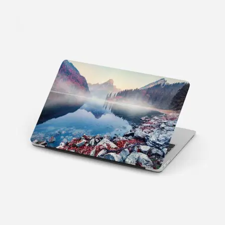 Sticker pour ordinateur portable brume d'automne au lac Obersee – Wallnifity®