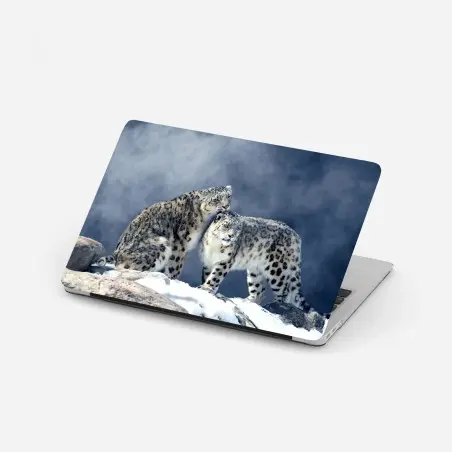 Sticker pour ordinateur portable deux léopards des neiges en harmonie – Wallnifity®