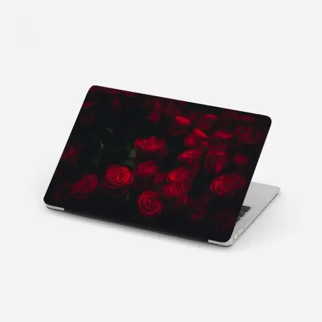 Sticker pour ordinateur portable roses rouges en clair-obscur – Wallnifity®