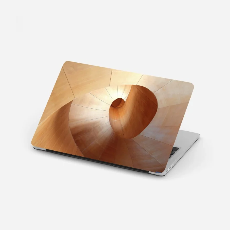 Sticker pour ordinateur portable spirale architecturale en bois – Wallnifity®