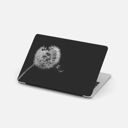 Sticker pour ordinateur portable souffle de pissenlit en noir et blanc – Wallnifity®