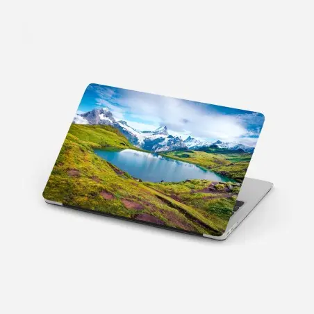 Sticker pour ordinateur portable vue pittoresque du lac Bachalpsee et du Schreckhorn – Wallnifity®