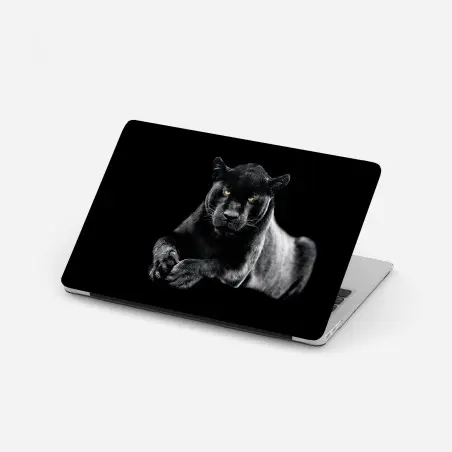 Sticker pour ordinateur portable regard perçant du jaguar noir – Wallnifity®