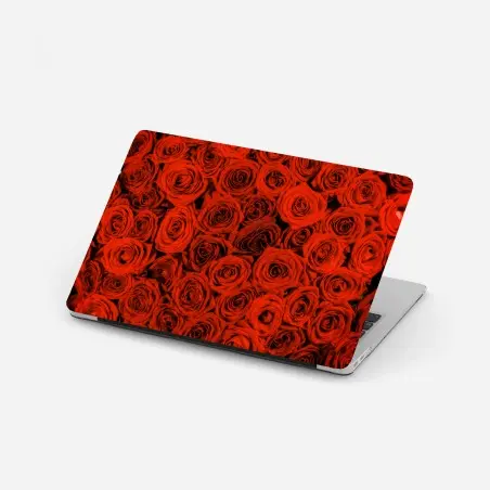 Sticker pour ordinateur portable motif de roses rouges pour décoration murale – Wallnifity®