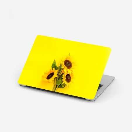 Sticker pour ordinateur portable bouquet de tournesols sur fond jaune – Wallnifity®