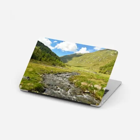 Sticker pour ordinateur portable panorama alpin au bord du ruisseau – Wallnifity®