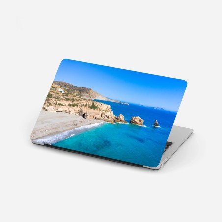 Sticker pour ordinateur portable falaises ensoleillées et eaux turquoise – Wallnifity®