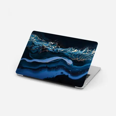 Sticker pour ordinateur portable océan d'azur et d'or abstrait – Wallnifity®