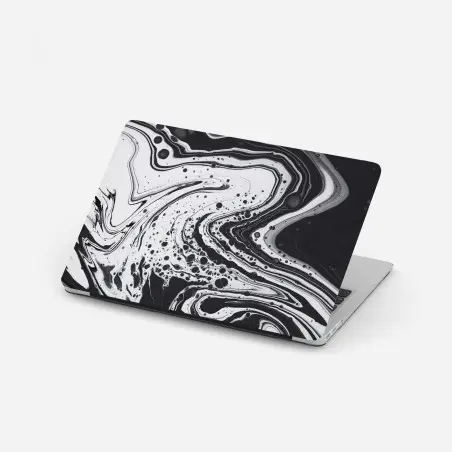 Sticker pour ordinateur portable abstraction marbrée en noir et blanc – Wallnifity®