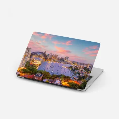 Sticker pour ordinateur portable coucher de soleil sur Sydney et le Harbour Bridge – Wallnifity®