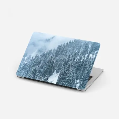 Sticker pour ordinateur portable forêt de sapins enneigée – Wallnifity®