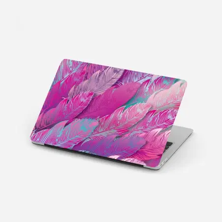 Sticker pour ordinateur portable motif plumes irisées rose et turquoise – Wallnifity®