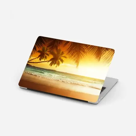 Sticker pour ordinateur portable coucher de soleil tropical sur la mer des Caraïbes – Wallnifity®