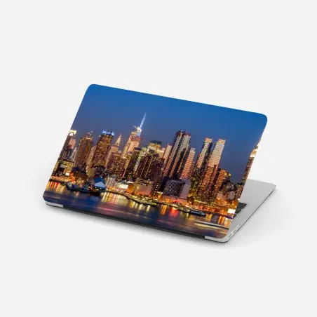 Sticker pour ordinateur portable horizon nocturne de New York illuminé – Wallnifity®