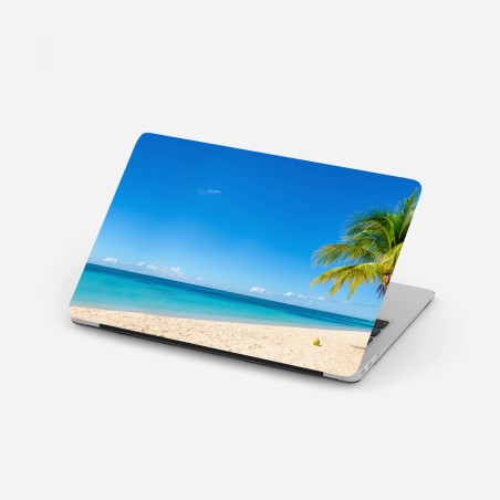 Sticker pour ordinateur portable plage tropicale aux eaux turquoises – Wallnifity®