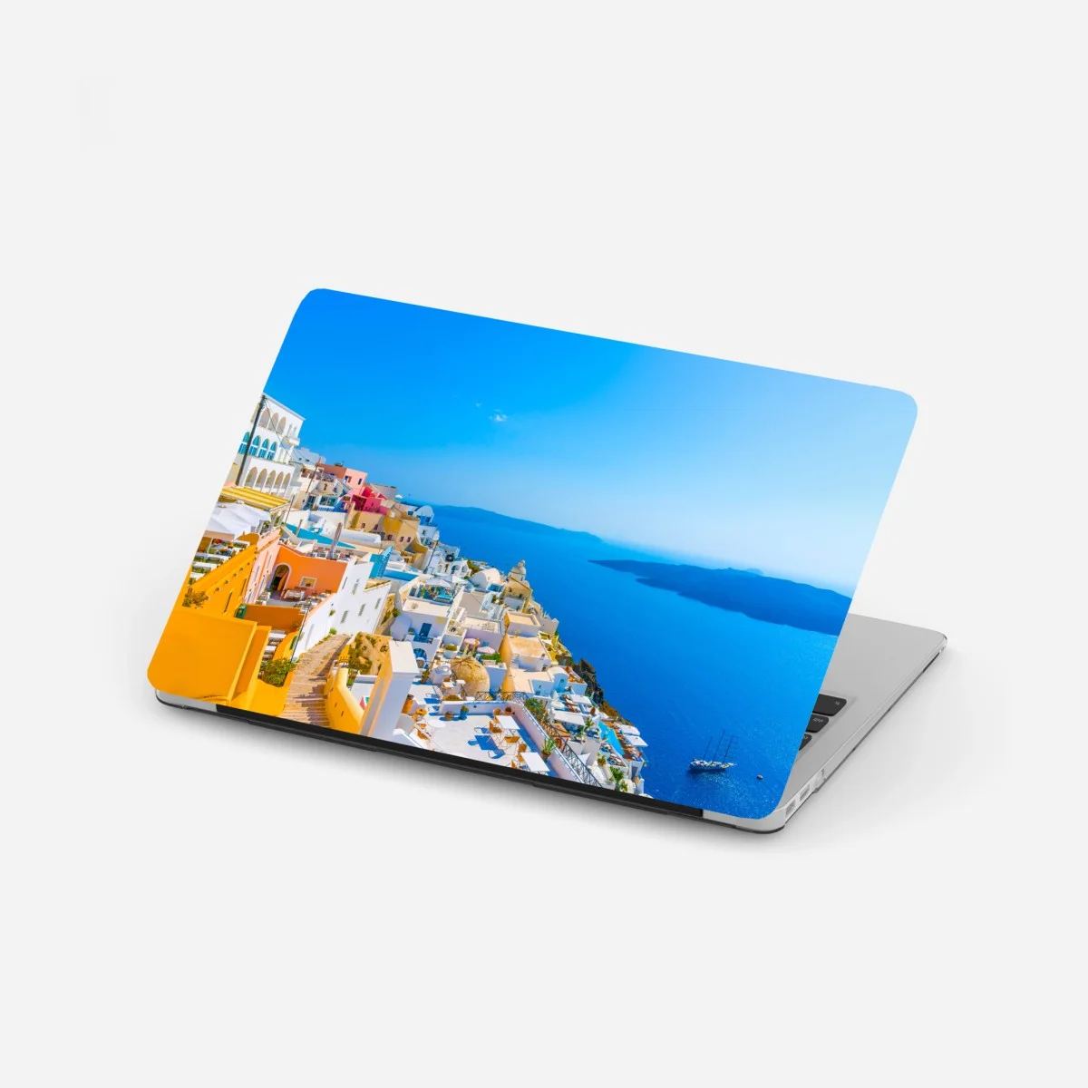 Sticker pour ordinateur portable vue panoramique sur la caldeira de Santorin – Wallnifity® Sticker pour ordinateur portable vue panoramique sur la caldeira de Santorin – Wallnifity®