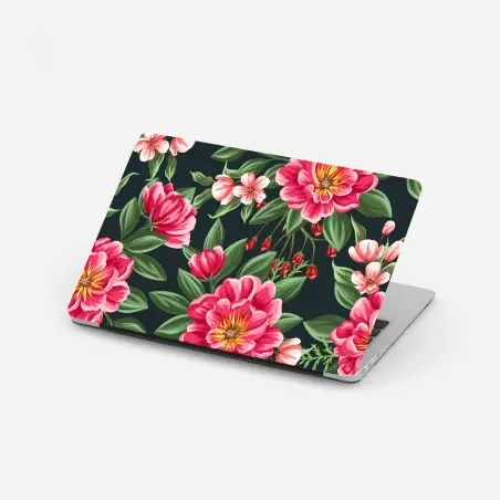Sticker pour ordinateur portable motif floral aquarelle aux pivoines roses – Wallnifity®