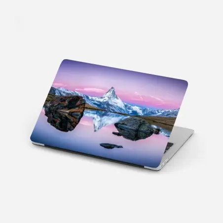 Sticker pour ordinateur portable reflets du Cervin au crépuscule – Wallnifity®