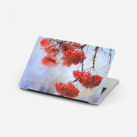Sticker pour ordinateur portable bouquets de baies rouges en aquarelle – Wallnifity®