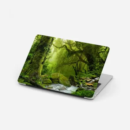 Sticker pour ordinateur portable forêt verdoyante au bord du ruisseau – Wallnifity®