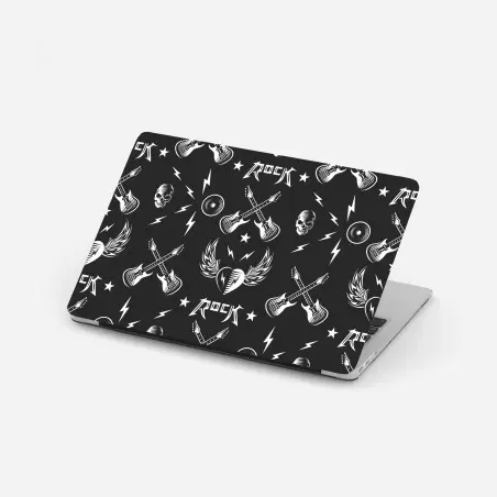 Sticker pour ordinateur portable motif rock vintage noir et blanc – Wallnifity®