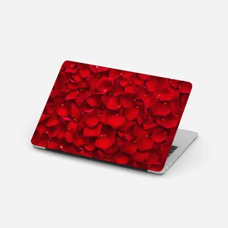 Sticker pour ordinateur portable mosaïque de pétales de rose rouges – Wallnifity®