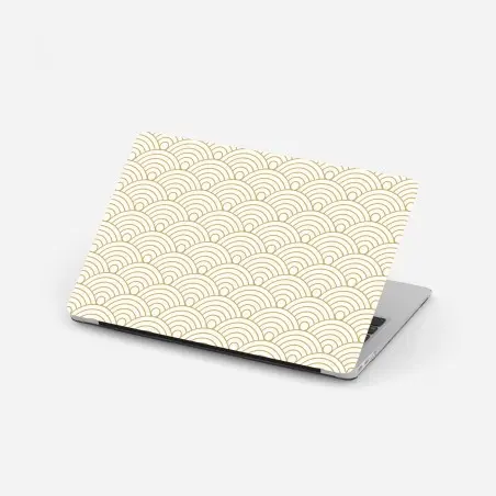 Sticker pour ordinateur portable motif de vagues japonaises dorées – Wallnifity®