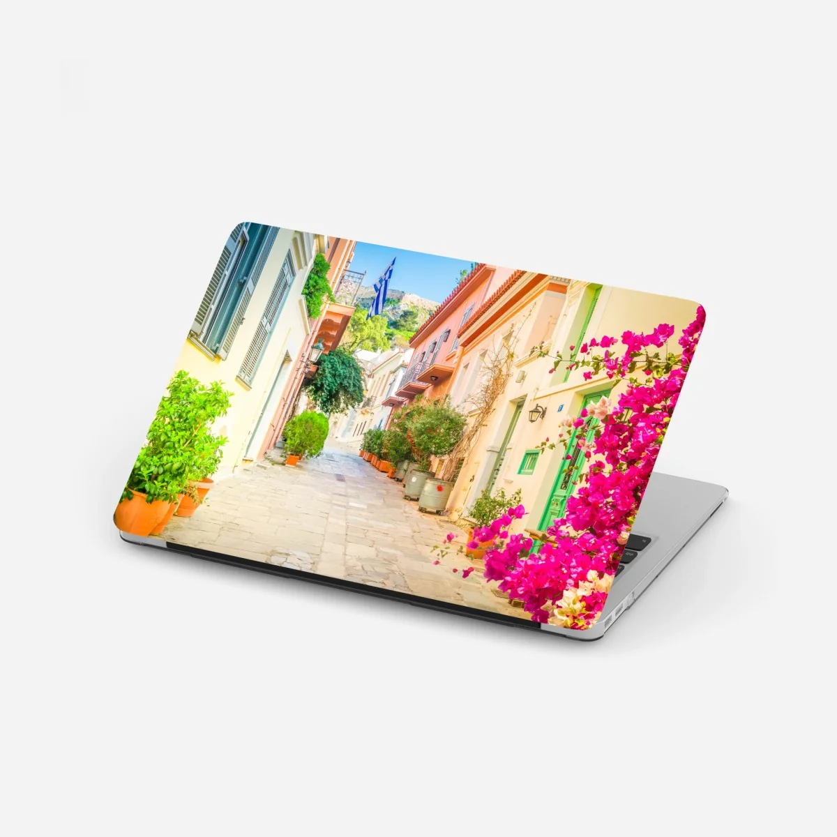 Sticker pour ordinateur portable ruelle pittoresque d'Athènes aux bougainvilliers – Wallnifity® Sticker pour ordinateur portable ruelle pittoresque d'Athènes aux bougainvilliers – Wallnifity®