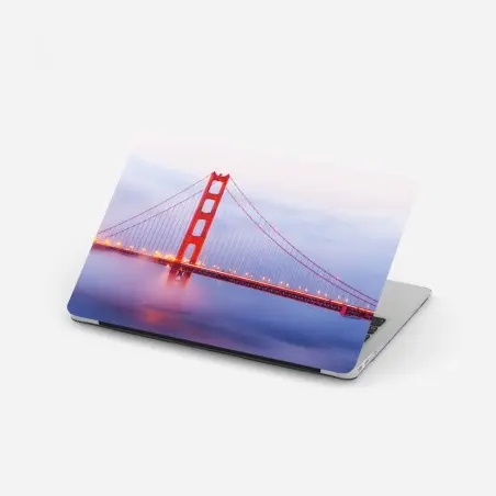 Sticker pour ordinateur portable pont emblématique de San Francisco dans la brume – Wallnifity®