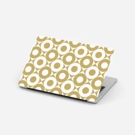 Sticker pour ordinateur portable motif géométrique rétro beige et crème – Wallnifity®