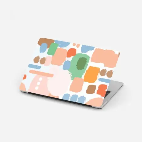 Sticker pour ordinateur portable composition abstraite de coups de pinceau pastel – Wallnifity®