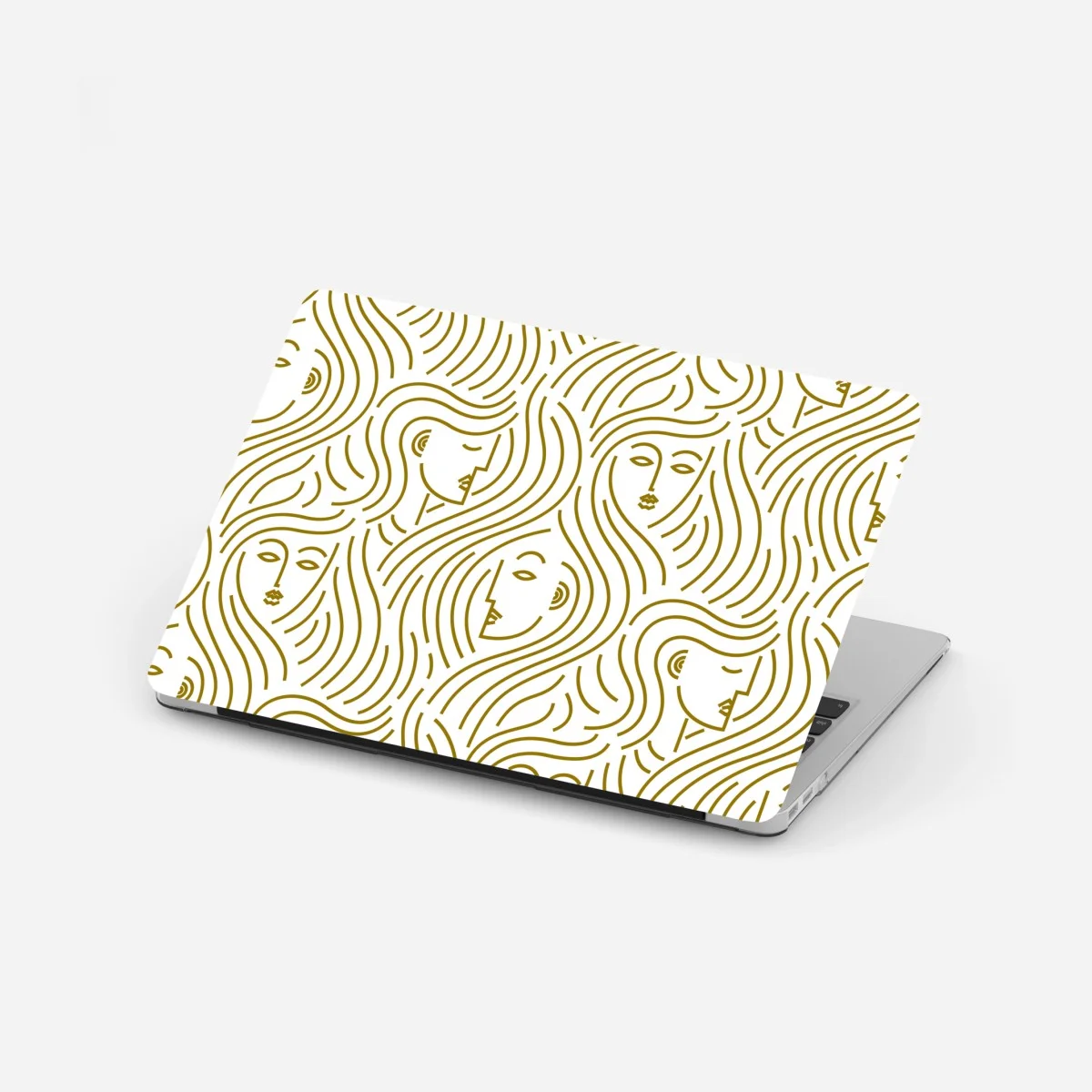 Sticker pour ordinateur portable motif de visages dorés aux cheveux ondulés – Wallnifity® Sticker pour ordinateur portable motif de visages dorés aux cheveux ondulés – Wallnifity®