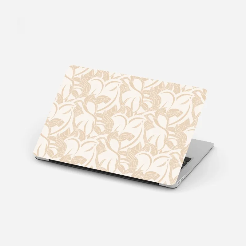 Sticker pour ordinateur portable motif feuillage beige délicat – Wallnifity®