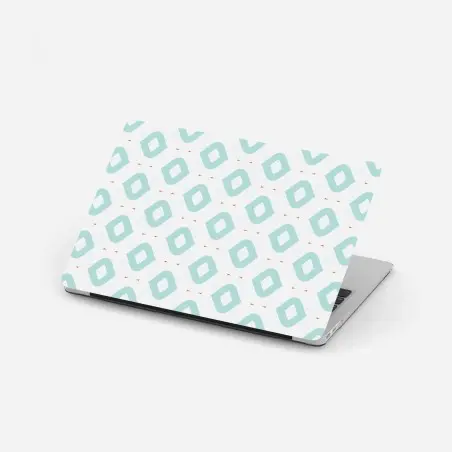 Sticker pour ordinateur portable motif losanges turquoise et corail – Wallnifity®