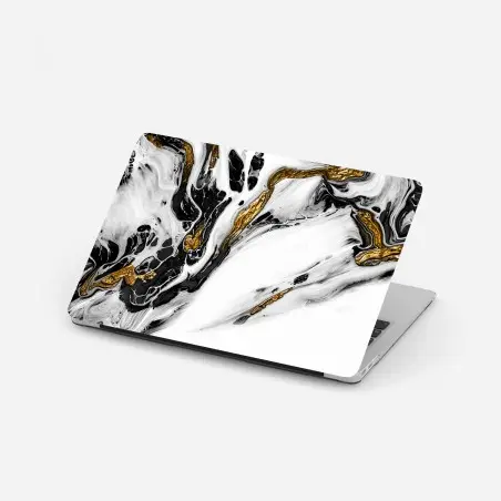 Sticker pour ordinateur portable marbre abstrait noir et or – Wallnifity®