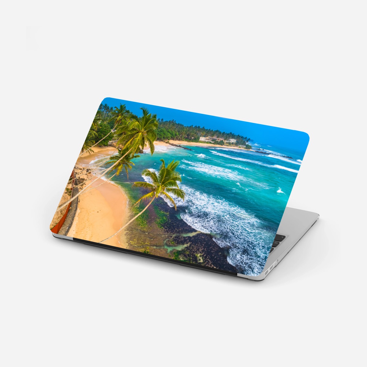 Sticker pour ordinateur portable paysage côtier tropical avec palmiers – Wallnifity®