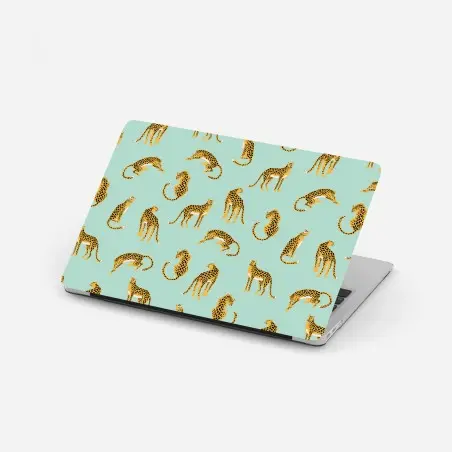 Sticker pour ordinateur portable motif guépards sur fond menthe – Wallnifity®