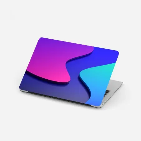 Sticker pour ordinateur portable abstraction 3d en dégradé violet et bleu – Wallnifity®