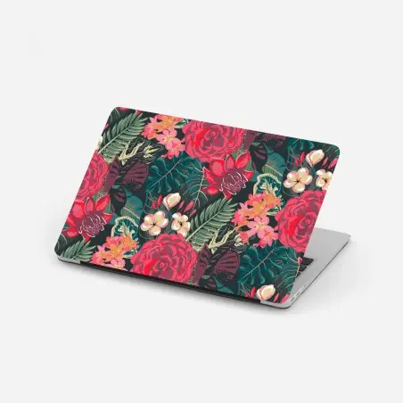 Sticker pour ordinateur portable parure botanique tropicale aux fleurs rouges – Wallnifity®