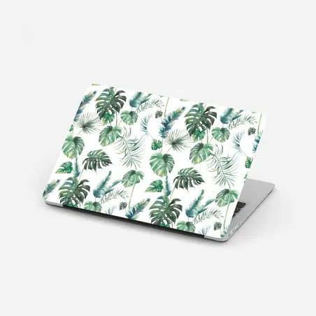 Sticker pour ordinateur portable motif feuilles tropicales en aquarelle – Wallnifity®