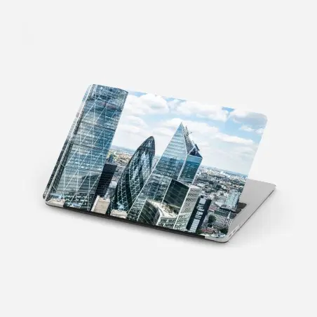 Sticker pour ordinateur portable panorama urbain de Londres aux gratte-ciel en verre – Wallnifity®