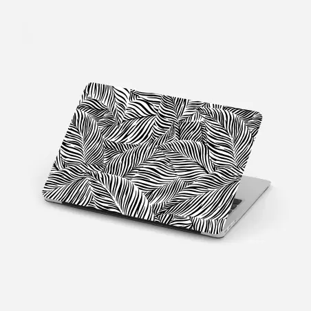 Sticker pour ordinateur portable feuillage graphique noir et blanc – Wallnifity®