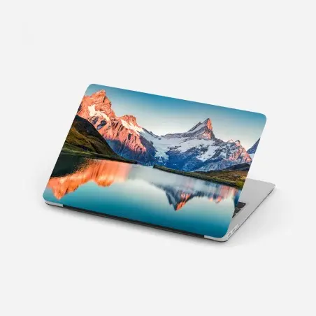 Sticker pour ordinateur portable panoramique alpin au coucher de soleil à Bachalpsee, Grindelwald – Wallnifity®
